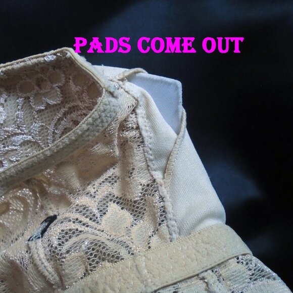 Lace Bralette Deep V Neck Wireless Bralette with Support - Buff - M - Picture 7 of 9